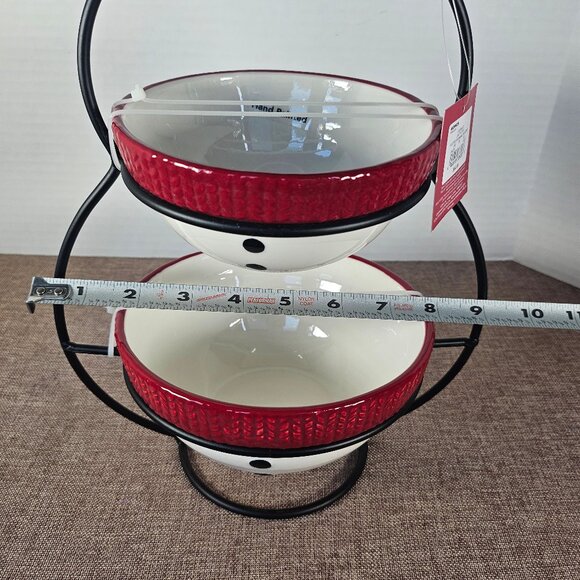 St Nicholas Square, Yuletide Snowman Two Tiered Server With Tags New Condition - Picture 9 of 12